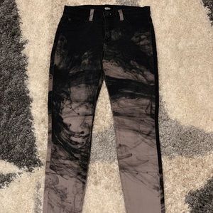 Hudson Jeans Black and Grey Tye Dye Jeans
